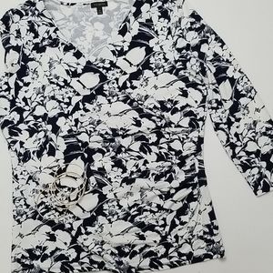 Talbots Asymmetrical Faux Wrap Top